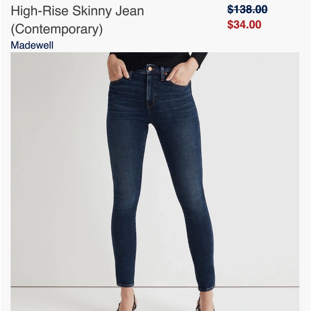 Madewell High Rise Skinny jeans size 32
